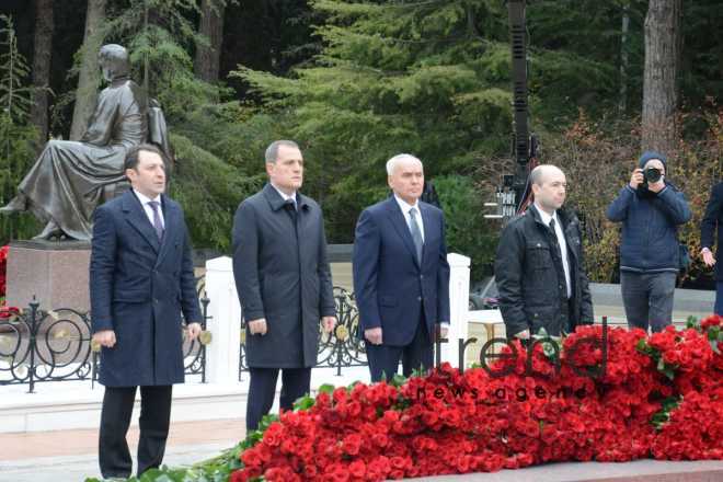 Azerbaijani people revere memory of great leader Heydar Aliyev.Azerbaijan Baku 12 december 2021


